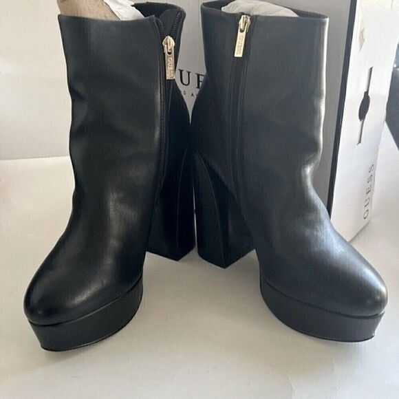 GUESS Women's Crafty 9.5M Heavy Platform Booties boots high heels,  club shoes - Picture 5 of 16